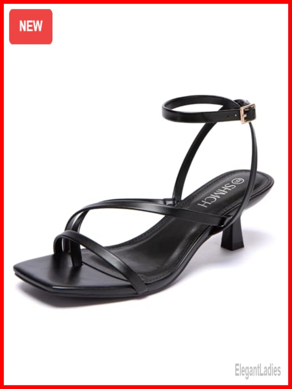 Kitten Heel Strappy Lace Up Square Toe Thong Ankle Strap Dress Sandals